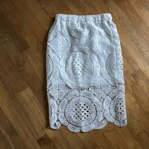 White lace skirt